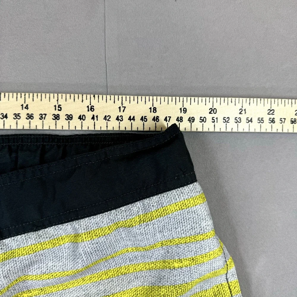 Ocean Pacific Board‎ Shorts Men L OP Striped Swim Trunks Surf Yellow Pocket